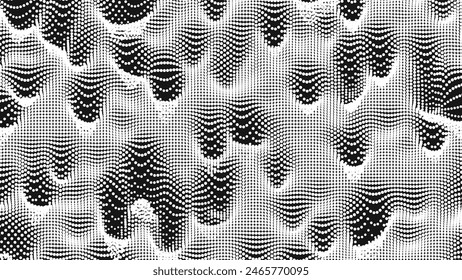 Point wave noise texture. Abstract dot background. Technological cyberspace background.