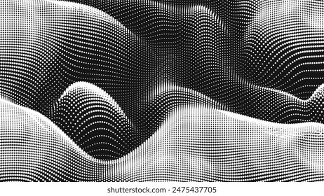 Point wave noise texture. Abstract dot background. Technological cyberspace background.