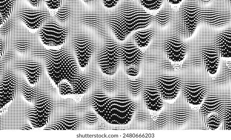 Point wave noise texture. Abstract dot background. Technological cyberspace background.