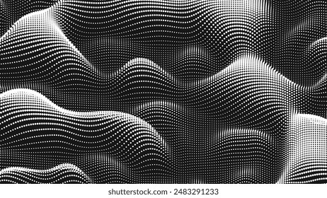 Point wave noise texture. Abstract dot background. Technological cyberspace background.