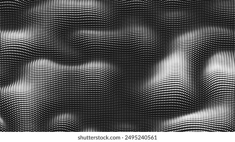 Point wave noise texture. Abstract dot background. Technological cyberspace background.