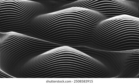 Point wave noise texture. Abstract dot background. Technological cyberspace background.