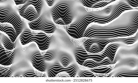 Point wave noise texture. Abstract dot background. Technological cyberspace background.