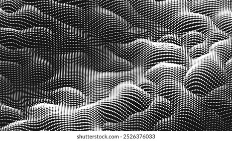 Point wave noise texture. Abstract dot background. Technological cyberspace background.