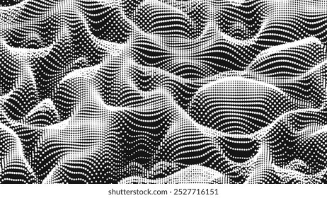 Point wave noise texture. Abstract dot background. Technological cyberspace background.