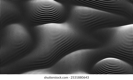 Point wave noise texture. Abstract dot background. Technological cyberspace background.