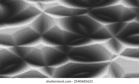 Point wave noise texture. Abstract dot background. Technological cyberspace background.