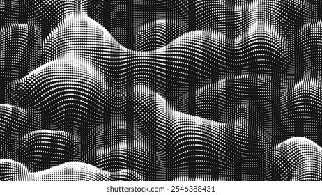 Textura de ruído de onda pontual. Fundo de ponto abstrato. Histórico tecnológico do ciberespaço.