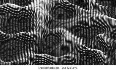 Point wave noise texture. Abstract dot background. Technological cyberspace background.