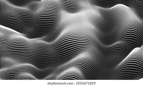Point wave noise texture. Abstract dot background. Technological cyberspace background.