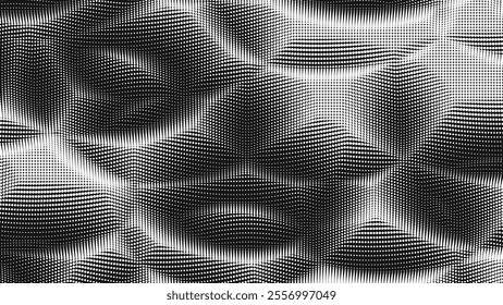 Point wave noise texture. Abstract dot background. Technological cyberspace background.