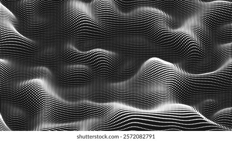Point wave noise texture. Abstract dot background. Technological cyberspace background.