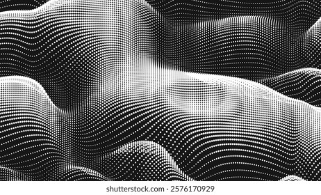 Point wave noise texture. Abstract dot background. Technological cyberspace background.