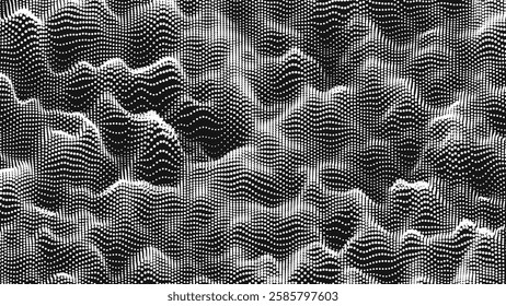 Point wave noise texture. Abstract dot background. Technological cyberspace background.