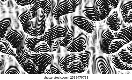 Point wave noise texture. Abstract dot background. Technological cyberspace background.