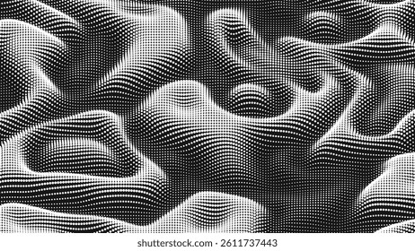 Point wave noise texture. Abstract dot background. Technological cyberspace background.