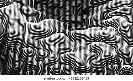 Textura de ruído de onda pontual. Fundo de ponto abstrato. Histórico tecnológico do ciberespaço.