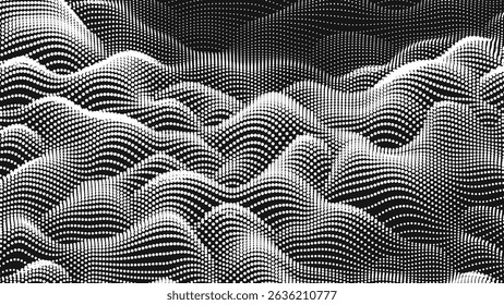 Textura de ruido de onda puntual. Fondo de punto Abstractas. Fondo del ciberespacio tecnológico.