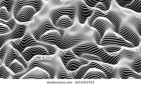 Textura de ruido de onda puntual. Fondo de punto Abstractas. Fondo del ciberespacio tecnológico.