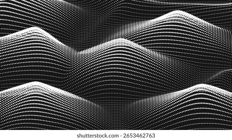 Point wave noise texture. Abstract dot background. Technological cyberspace background.