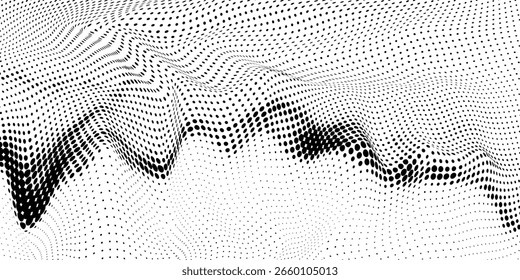 Point wave noise texture. Abstract dot background. Technological cyberspace background.
