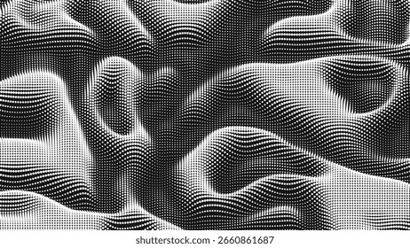 Point wave noise texture. Abstract dot background. Technological cyberspace background.