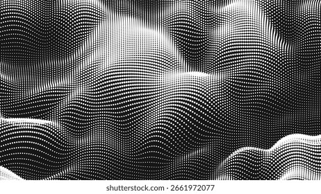Textura de ruido de onda puntual. Fondo de punto Abstractas. Fondo del ciberespacio tecnológico.