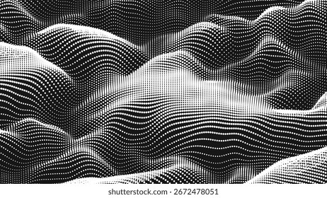 Point wave noise texture. Abstract dot background. Technological cyberspace background.