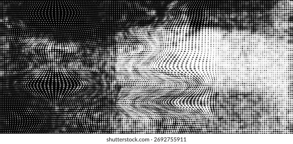 Point wave noise texture. Abstract dot background. Technological cyberspace background.

