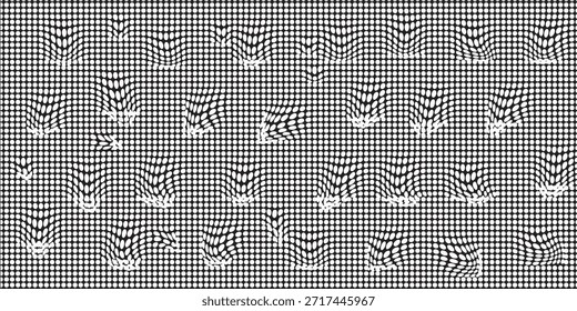 Point wave noise texture. Abstract dot background. Technological cyberspace background.