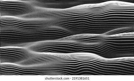 Point wave smooth texture. Abstract dot background. Technological cyberspace background.
