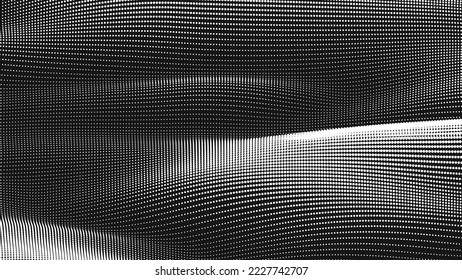 Point wave smooth texture. Abstract dot background. Technological cyberspace background.