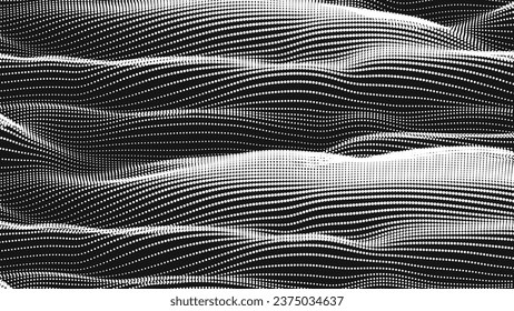Point wave smooth texture. Abstract dot background. Technological cyberspace background.