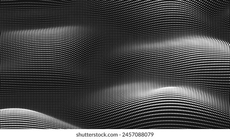 Point wave smooth texture. Abstract dot background. Technological cyberspace background.