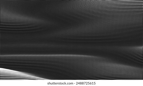 Point wave smooth texture. Abstract dot background. Technological cyberspace background.