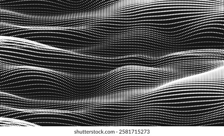 Point wave smooth texture. Abstract dot background. Technological cyberspace background.