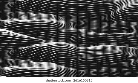 Point wave smooth texture. Abstract dot background. Technological cyberspace background.