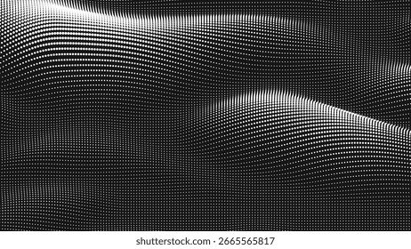 Point wave smooth texture. Abstract dot background. Technological cyberspace background.