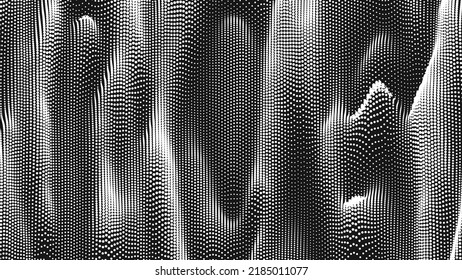 Point wave vertical threads texture. Abstract dot background. Technological cyberspace background.