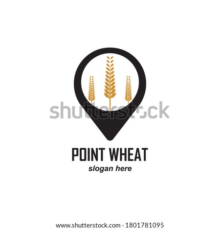 Point wheat logo template vector illustration
