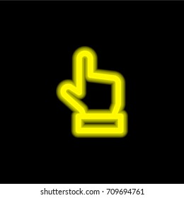 Point at yellow glowing neon ui ux icon. Glowing sign logo vector