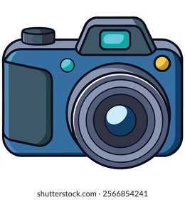 Point-and-Shoot Camera flat vector illustration white background 