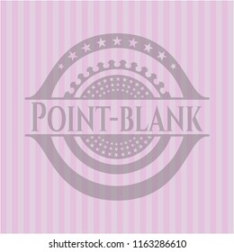 Point-blank badge with pink background