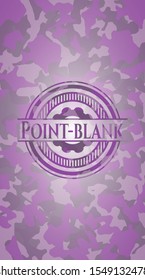 Point-blank pink and purple on camo texture. Vector Illustration. Detailed.