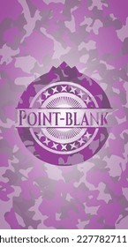 Point-blank pink and purple on camouflaged pattern. Vector Illustration. Detailed. 