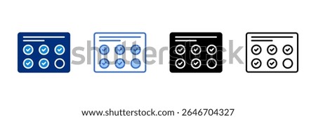 Point-Card Icon Set Multiple Style Vector Illustration
