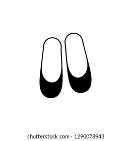 Pointe ballet shoes slippers icon. Simple illustration of pointe ballet shoes slippers vector icon logo isolated on white background