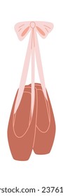 Pointe Shoes Accessory Vector Illustration