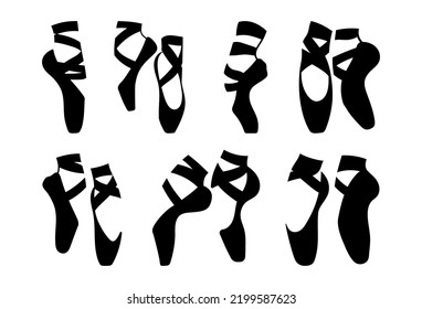 Pointe shoes bundle stencil template silhouette for cutting programs svg
