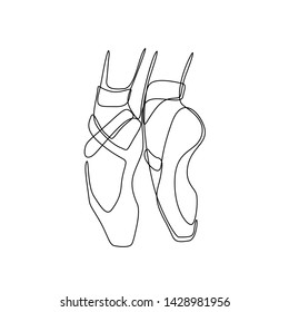 Pointe shoes continuous line